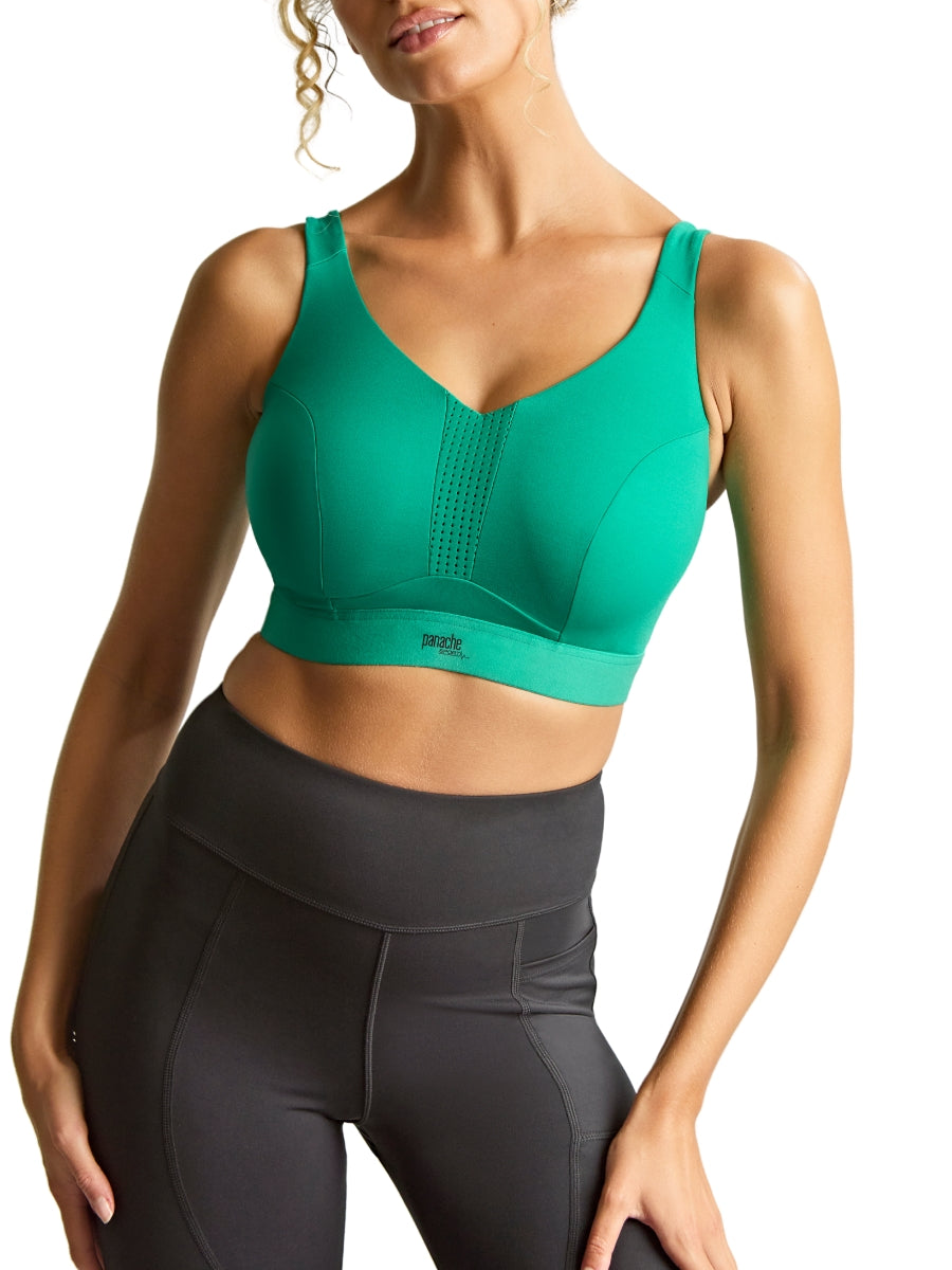 Endurance Wired Racerback Sports Bra - Green