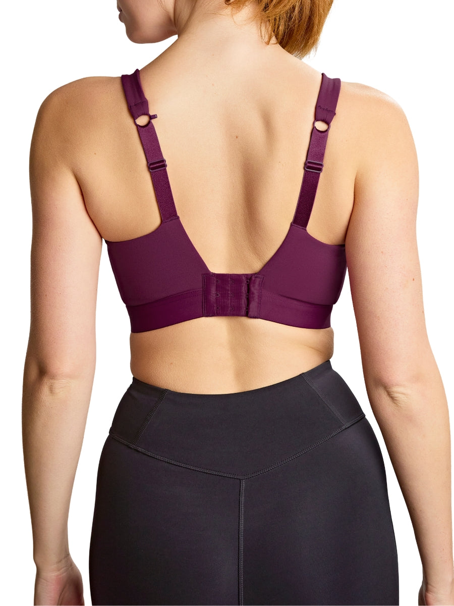 Endurance Wired Racerback Sports Bra - Berry/Chalk