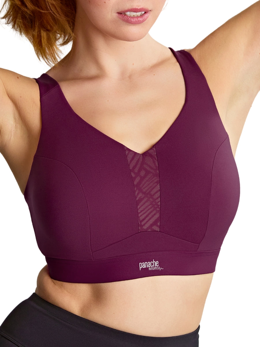 Endurance Wired Racerback Sports Bra - Berry/Chalk