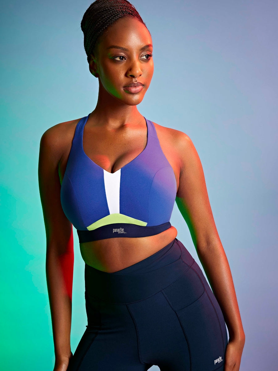 Endurance Wired Racerback Sports Bra - Blue