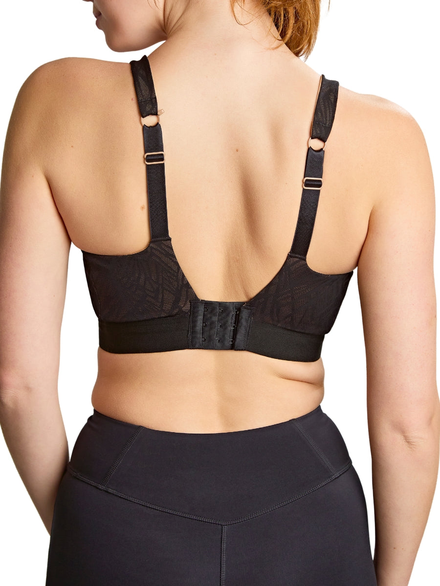 Endurance Wired Racerback Sports Bra - Black/Latte