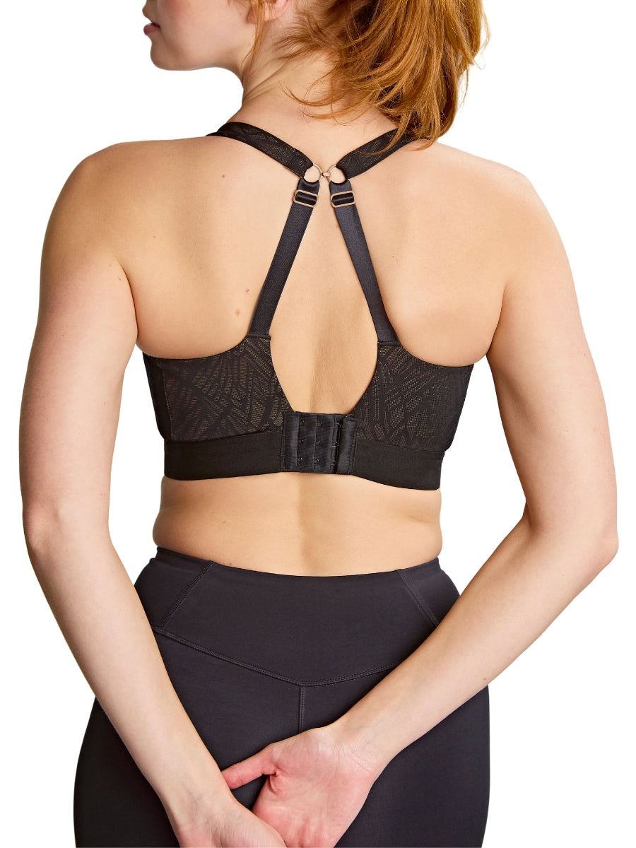 Endurance Wired Racerback Sports Bra - Black/Latte