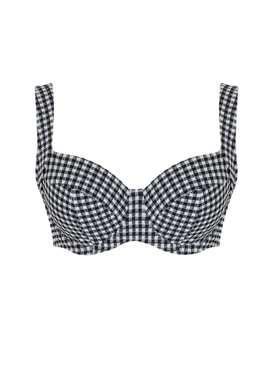 Gingham Olivia Full Cup Bikini Top - Black Gingham