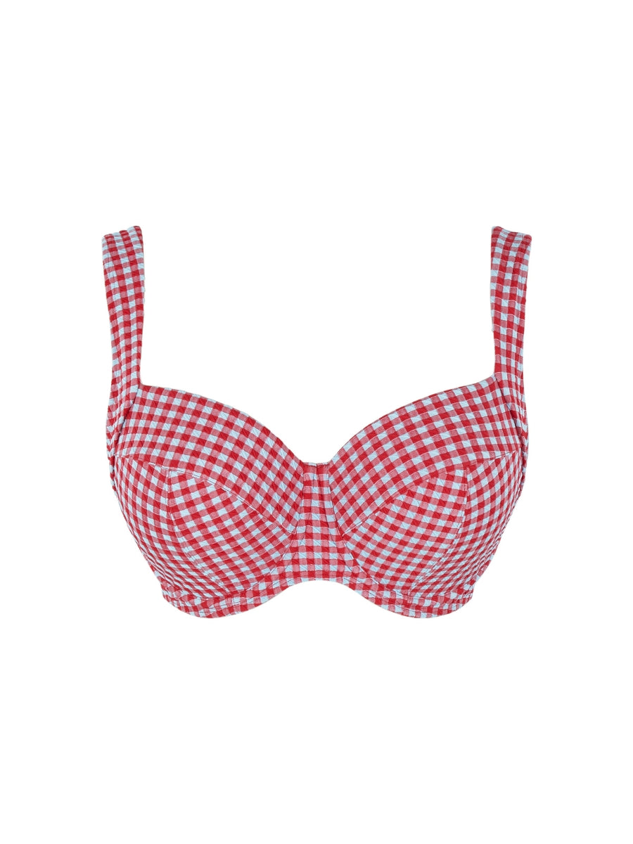 Gingham Olivia Full Cup Bikini Top - Red Gingham