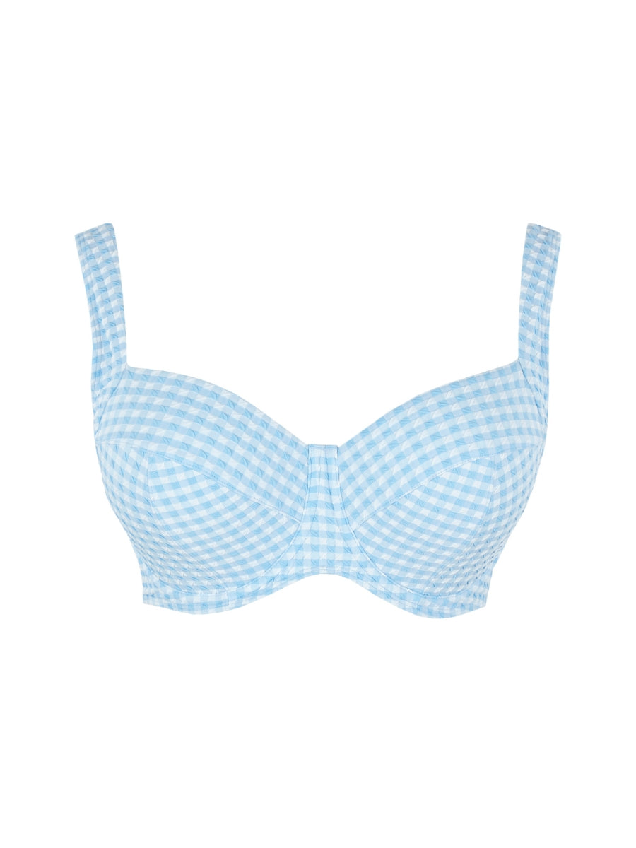 Gingham Olivia Full Cup Bikini Top - Sky Blue Gingham