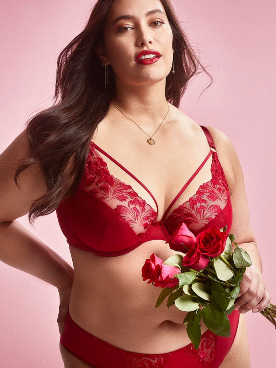 sculptresse jaida plunge bra scarlet