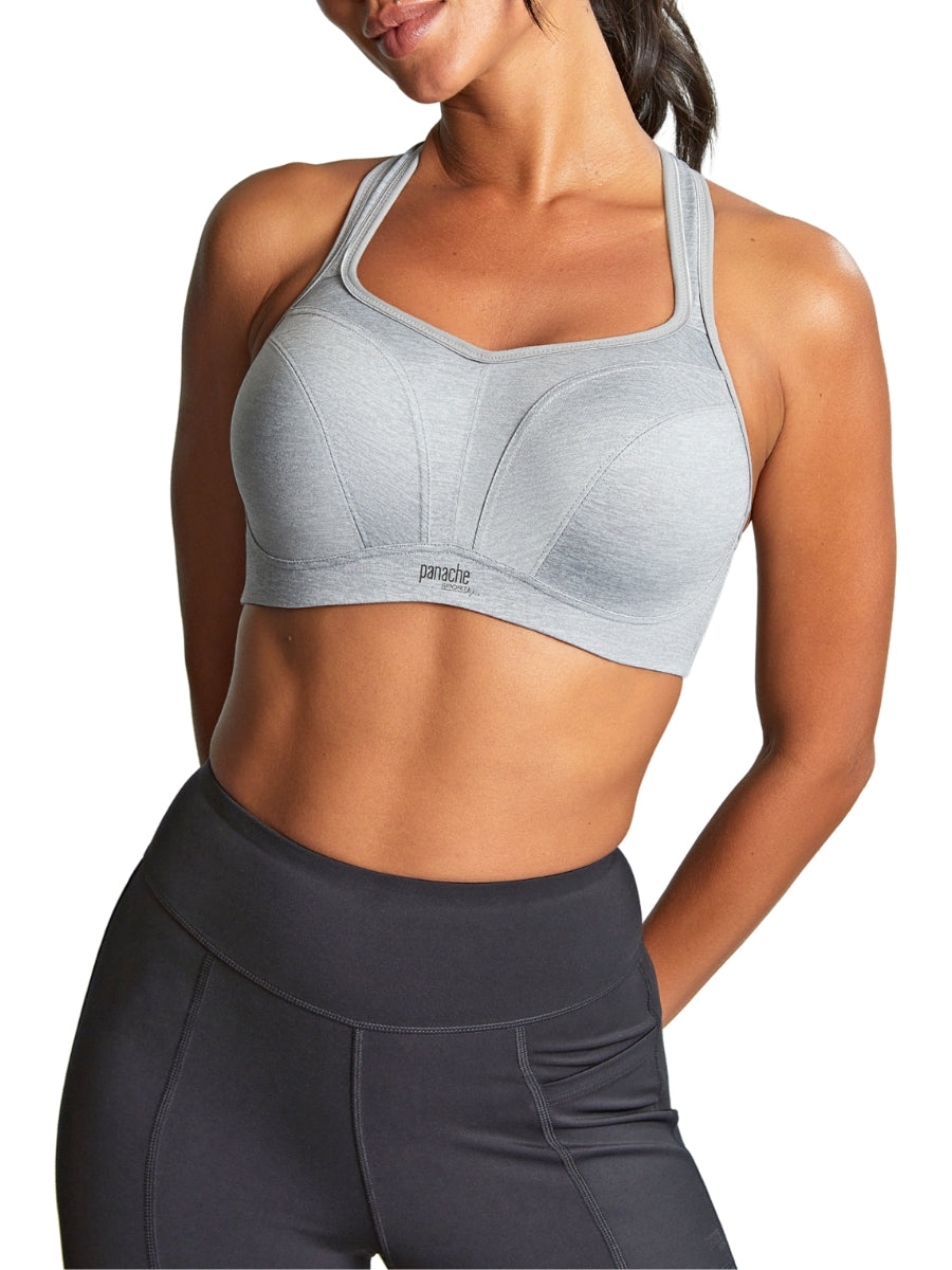 Power Wired Racerback Sports Bra - Grey Marl