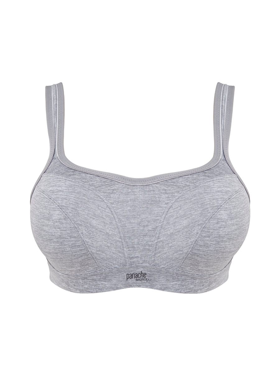 Power Wired Racerback Sports Bra - Grey Marl