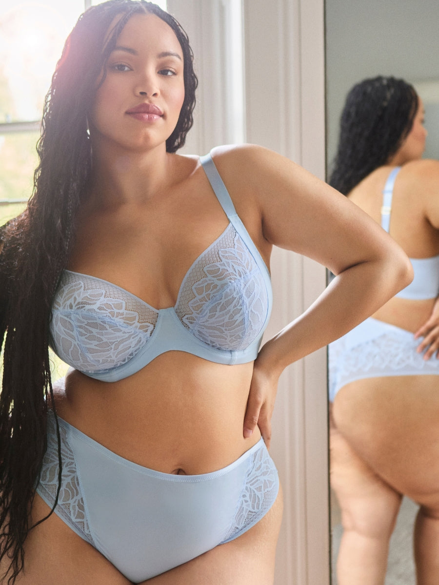 Sophia Plunge Bra - Dusky Blue