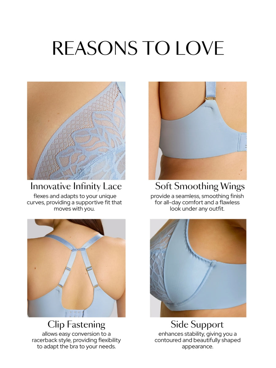 Sophia Plunge Bra - Dusky Blue