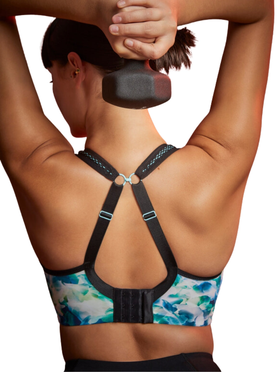 Power Wired Racerback Sports Bra - Digital Bloom