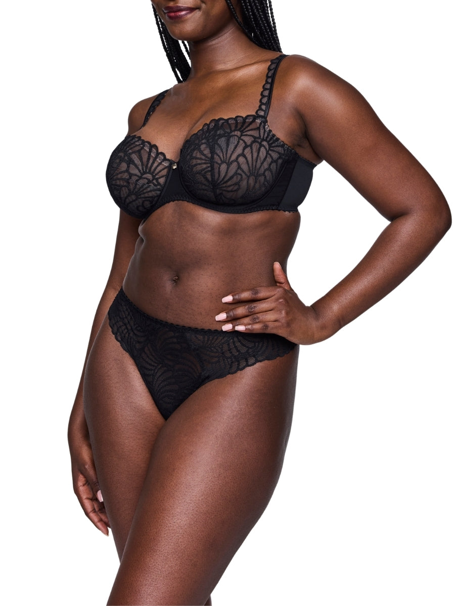 Gallipoli Vertical Seam Balcony Bra - Black