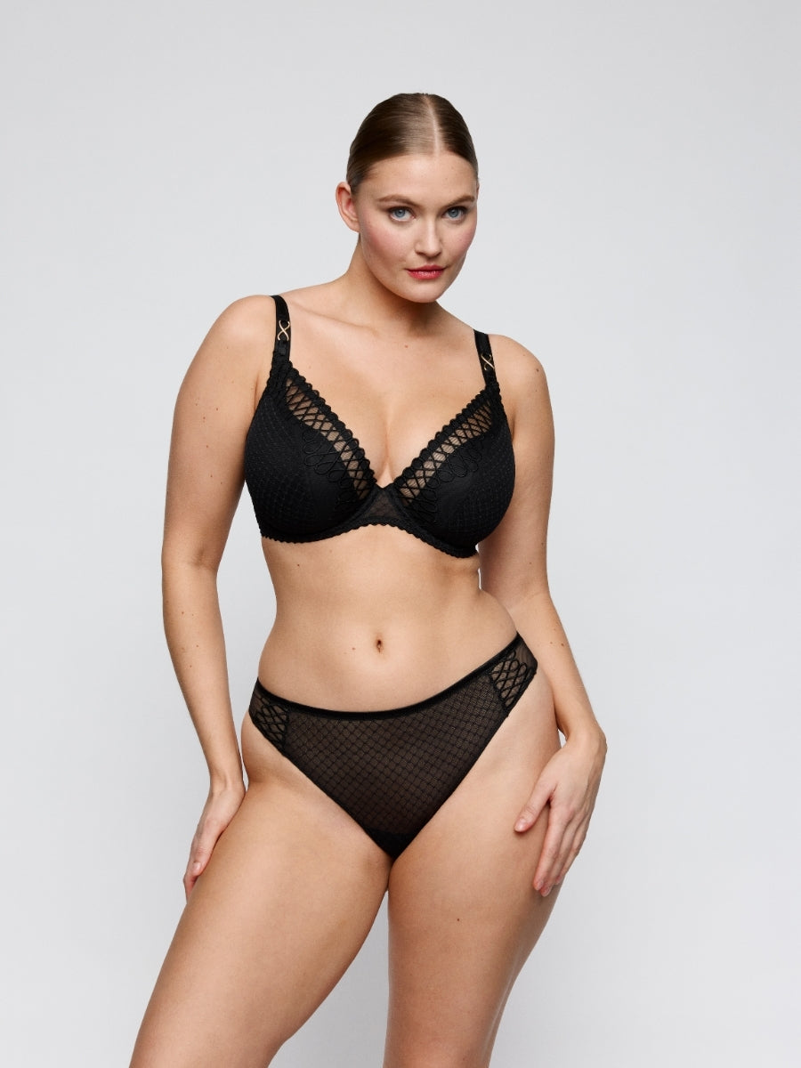 Jokko Half Padded Plunge Bra - Black