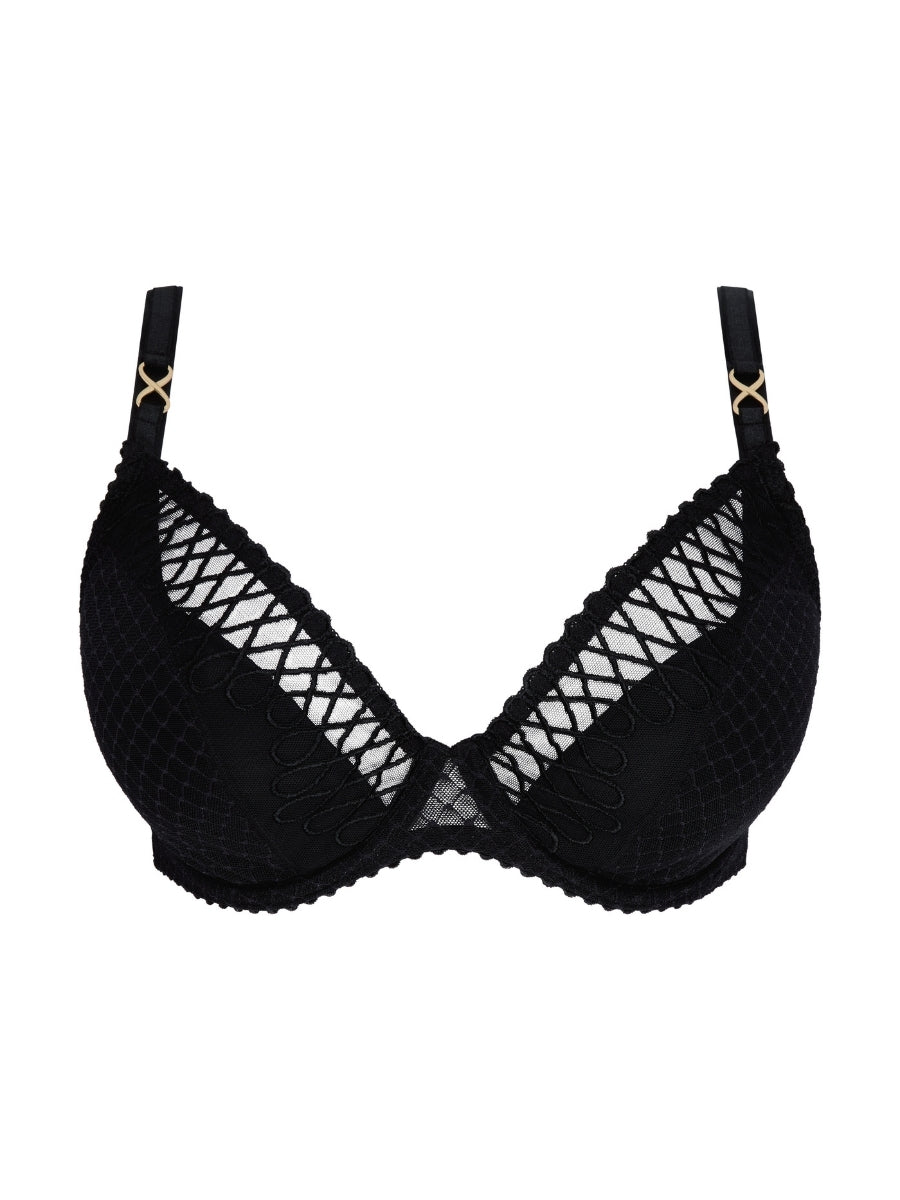 Jokko Half Padded Plunge Bra - Black