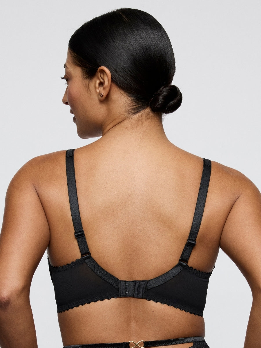 Jokko Vertical Seam Balcony Bra - Black