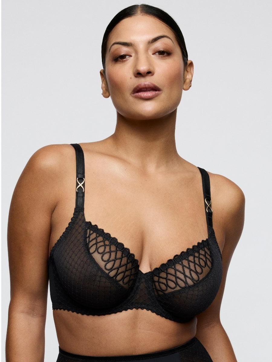 Jokko Vertical Seam Balcony Bra - Black