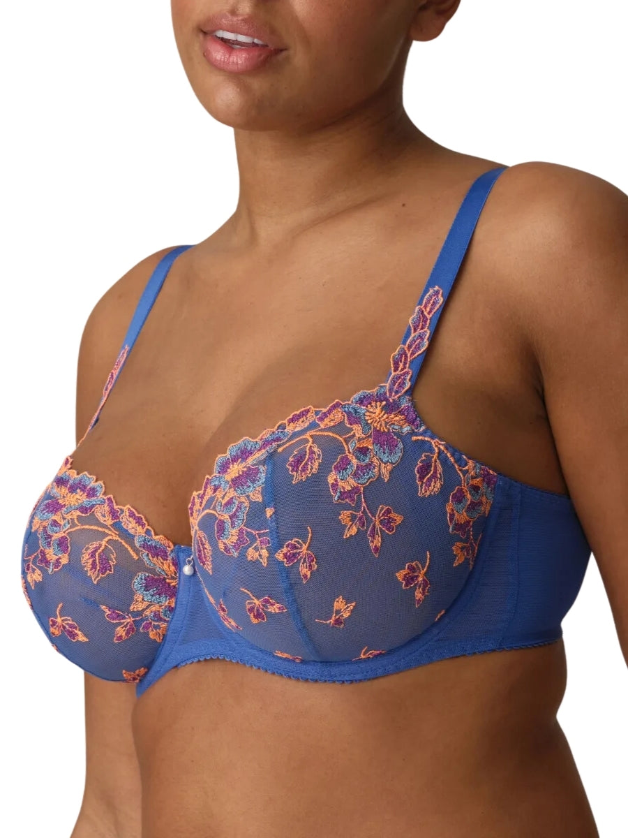 Lenca Vertical Seam Balcony Bra - Blue Eyes