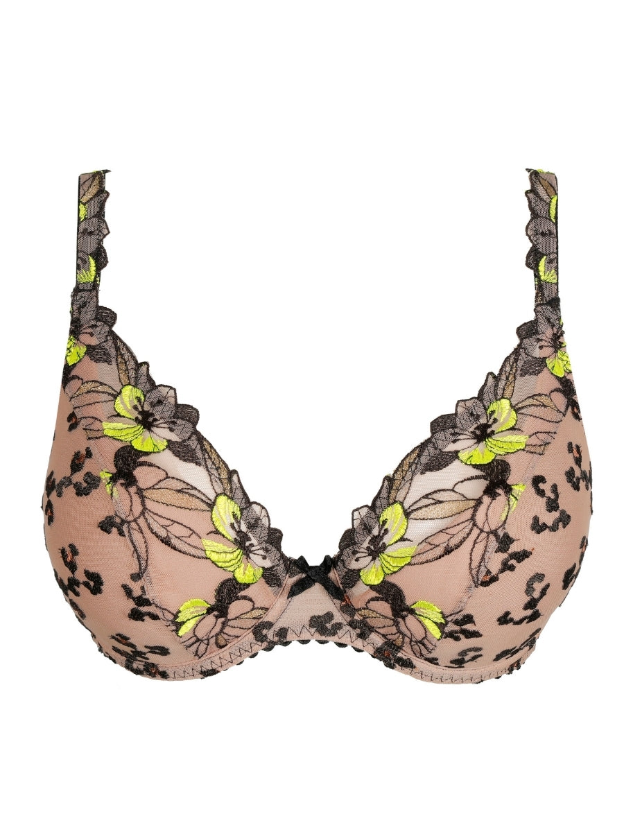 Manali Half Padded Plunge Bra - Wild Bloom