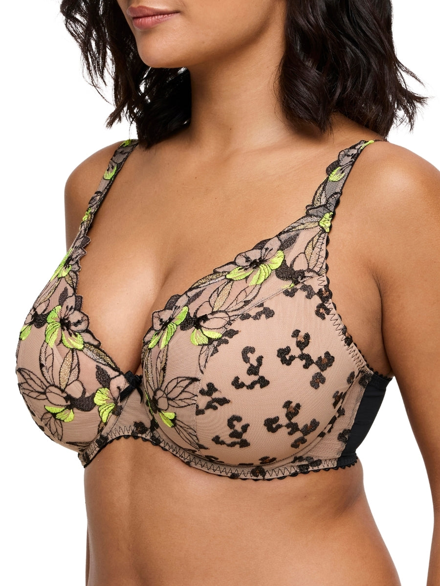 Manali Half Padded Plunge Bra - Wild Bloom