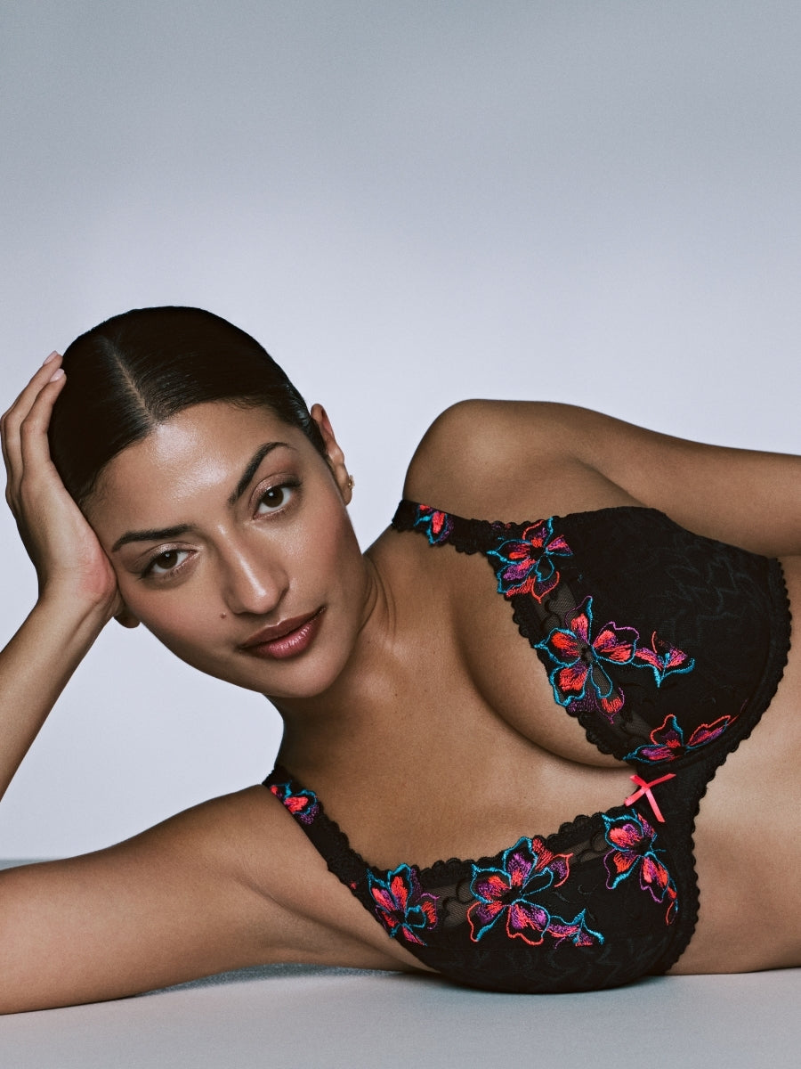 Miyara Half Padded Plunge Bra - Floral Eclipse
