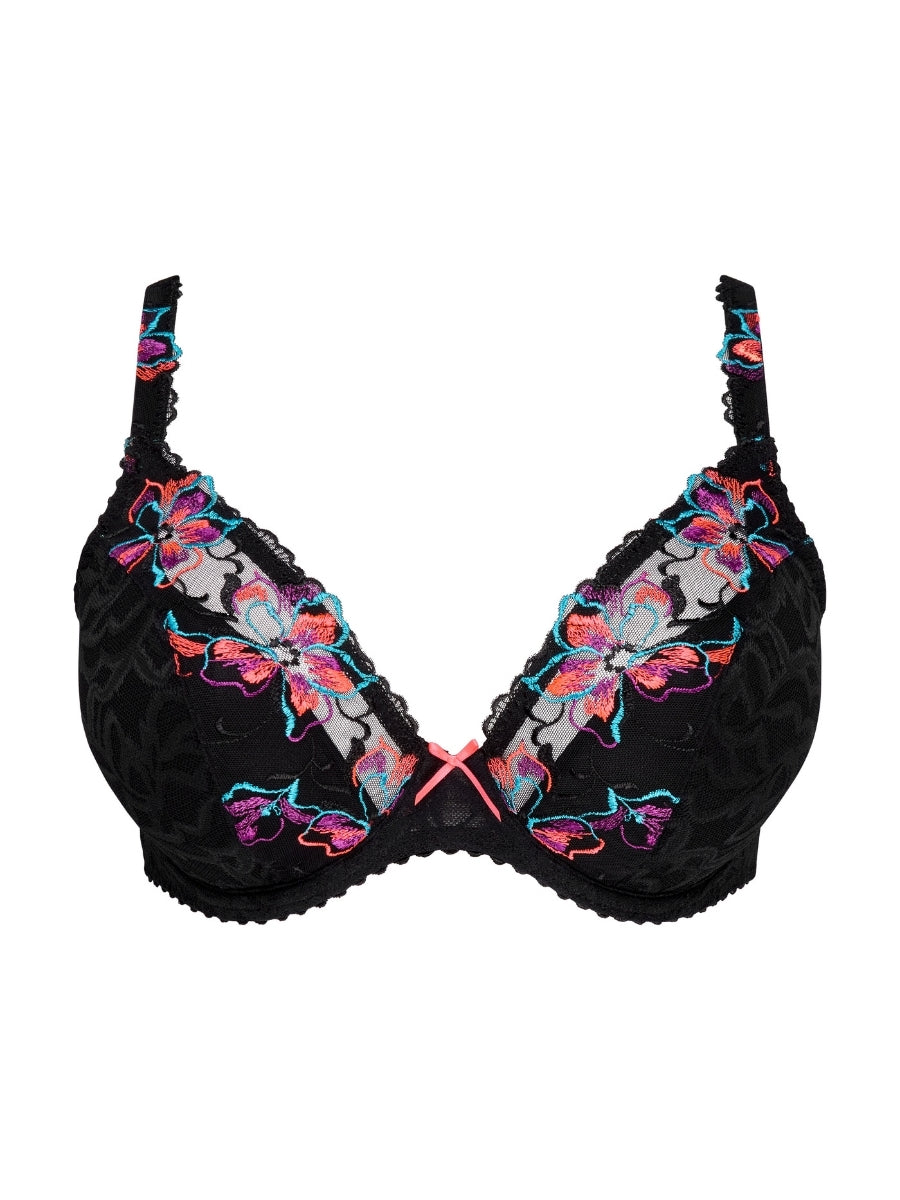 Miyara Half Padded Plunge Bra - Floral Eclipse