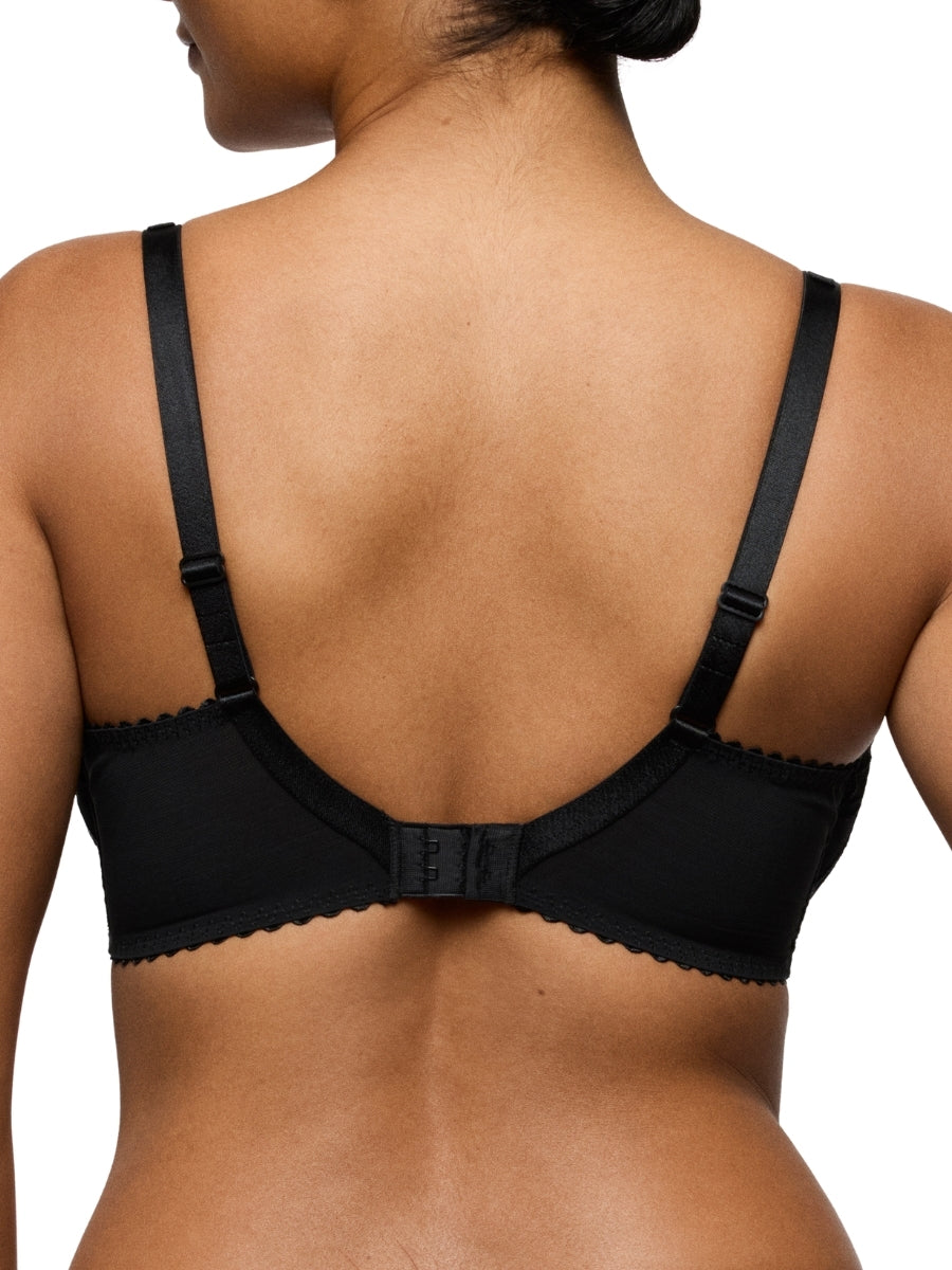 Naica Vertical Seam Balcony Bra - Black