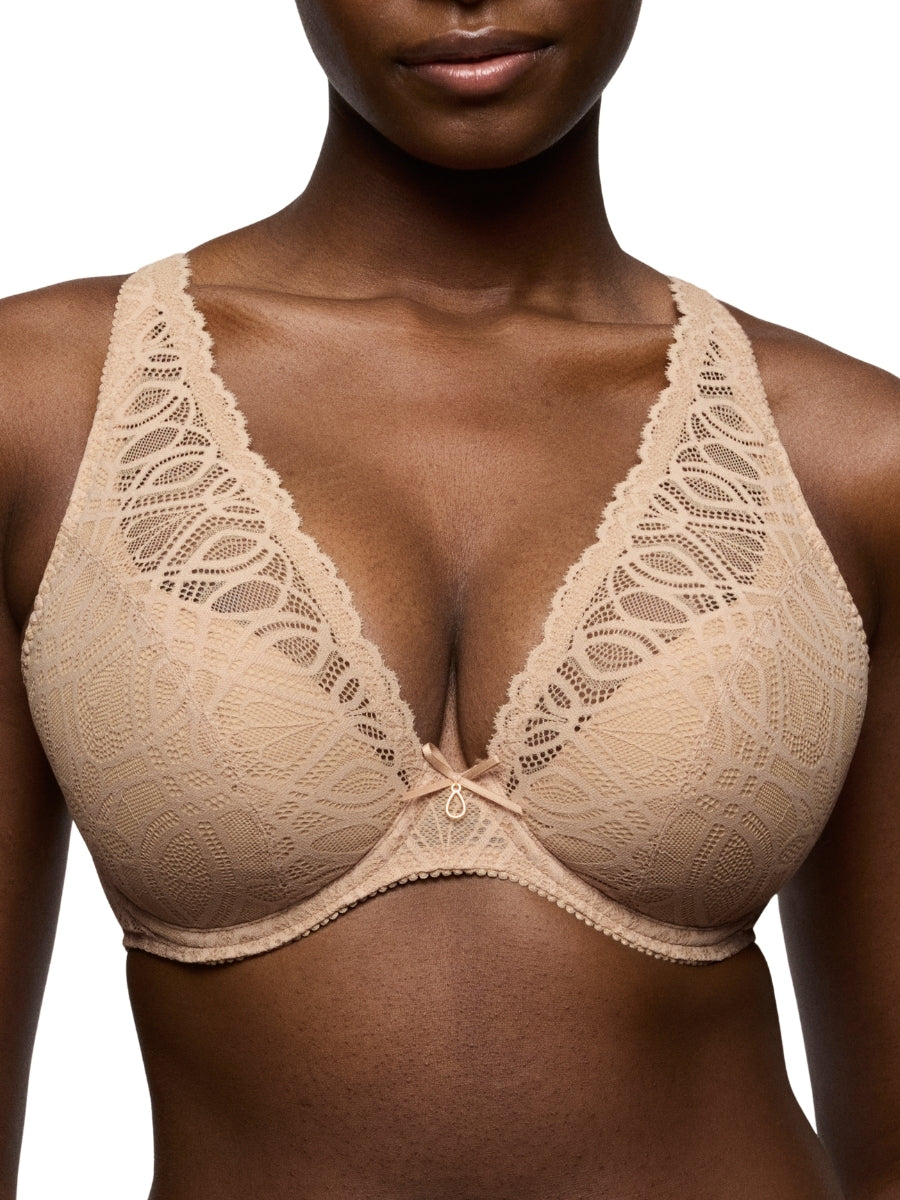 Salerno Half Padded Plunge Bra - Candy Ginger