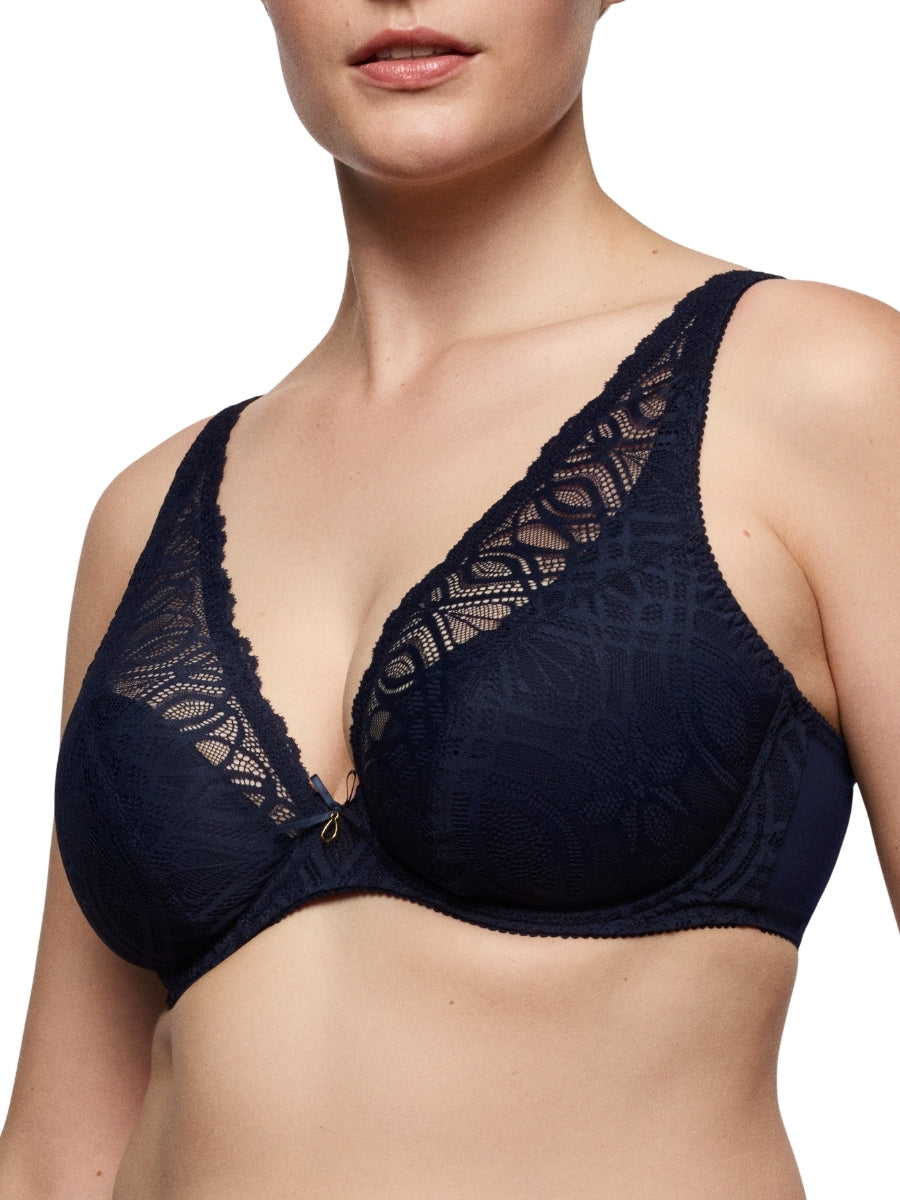 Salerno Half Padded Plunge Bra - Midnight Blue