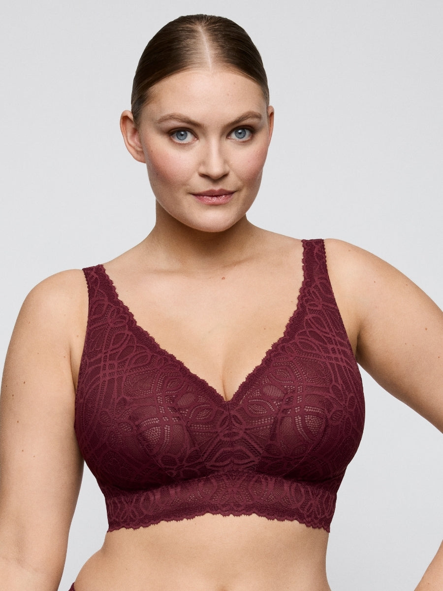 Salerno Wireless Bralette - Evening Red