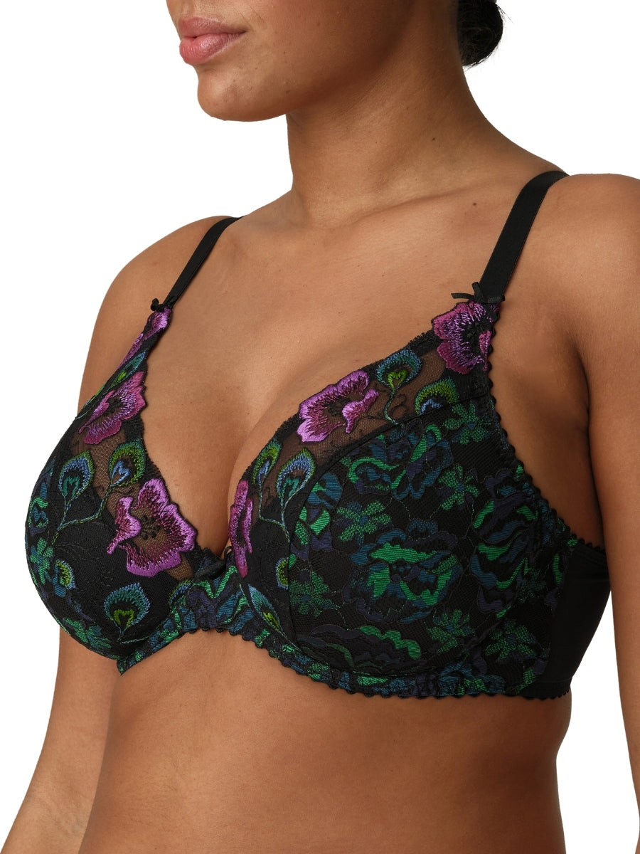 San Angel Half Padded Plunge Bra - Peacock Feather