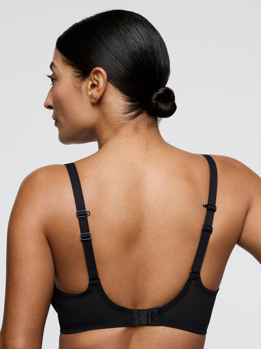 Sheary Vertical Seam Balcony Bra - Black