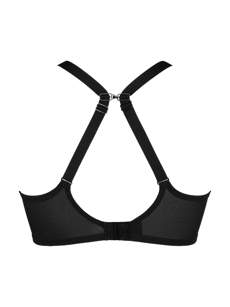 Sheary Vertical Seam Balcony Bra - Black