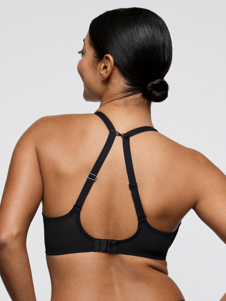 Sheary Half Padded Plunge Bra - Black