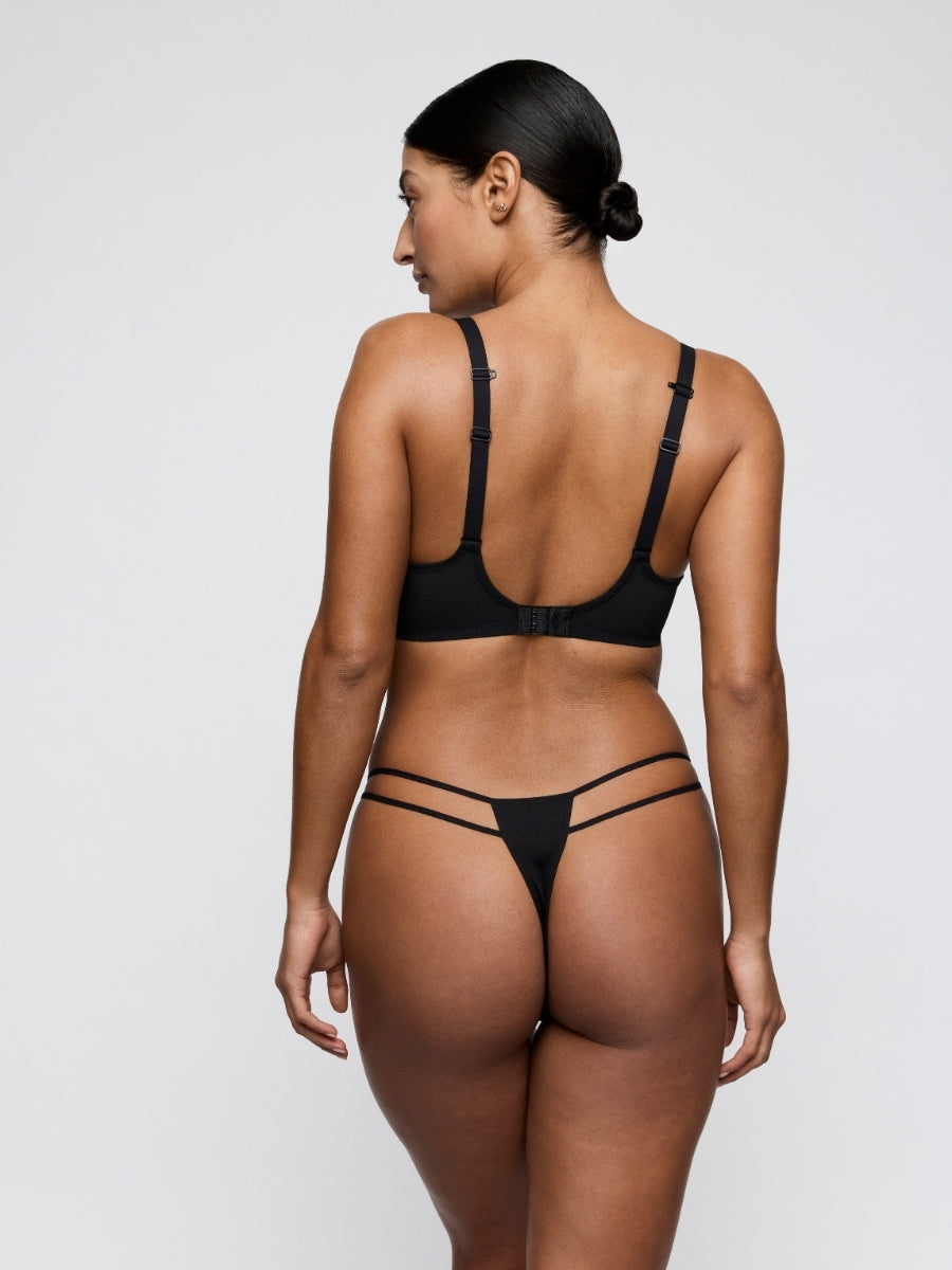 Sheary Half Padded Plunge Bra - Black
