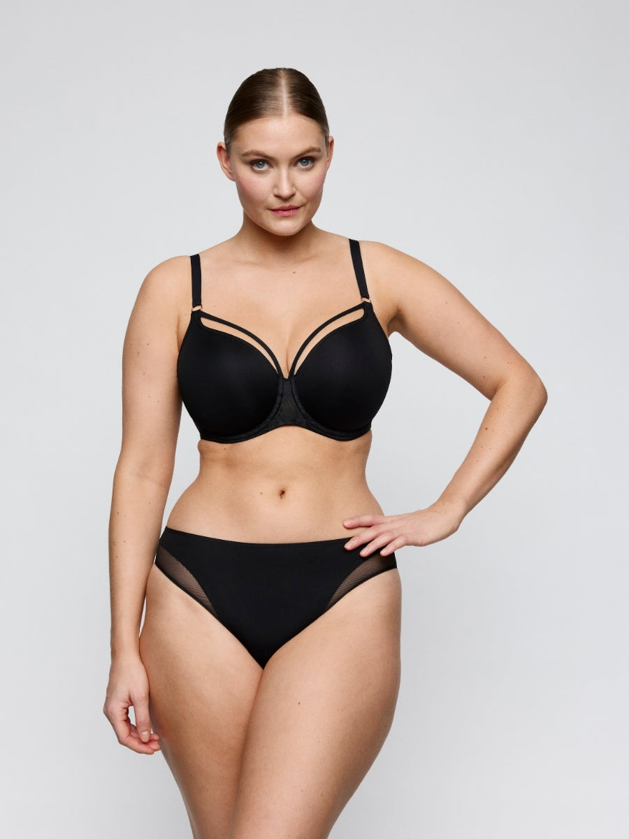 Sheary Padded Heartshape Bra - Black
