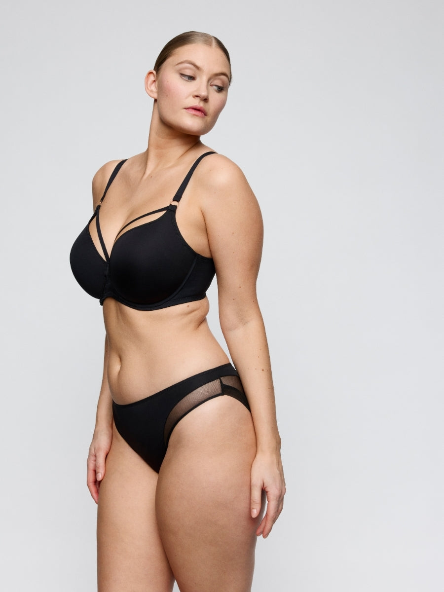 Sheary Padded Heartshape Bra - Black