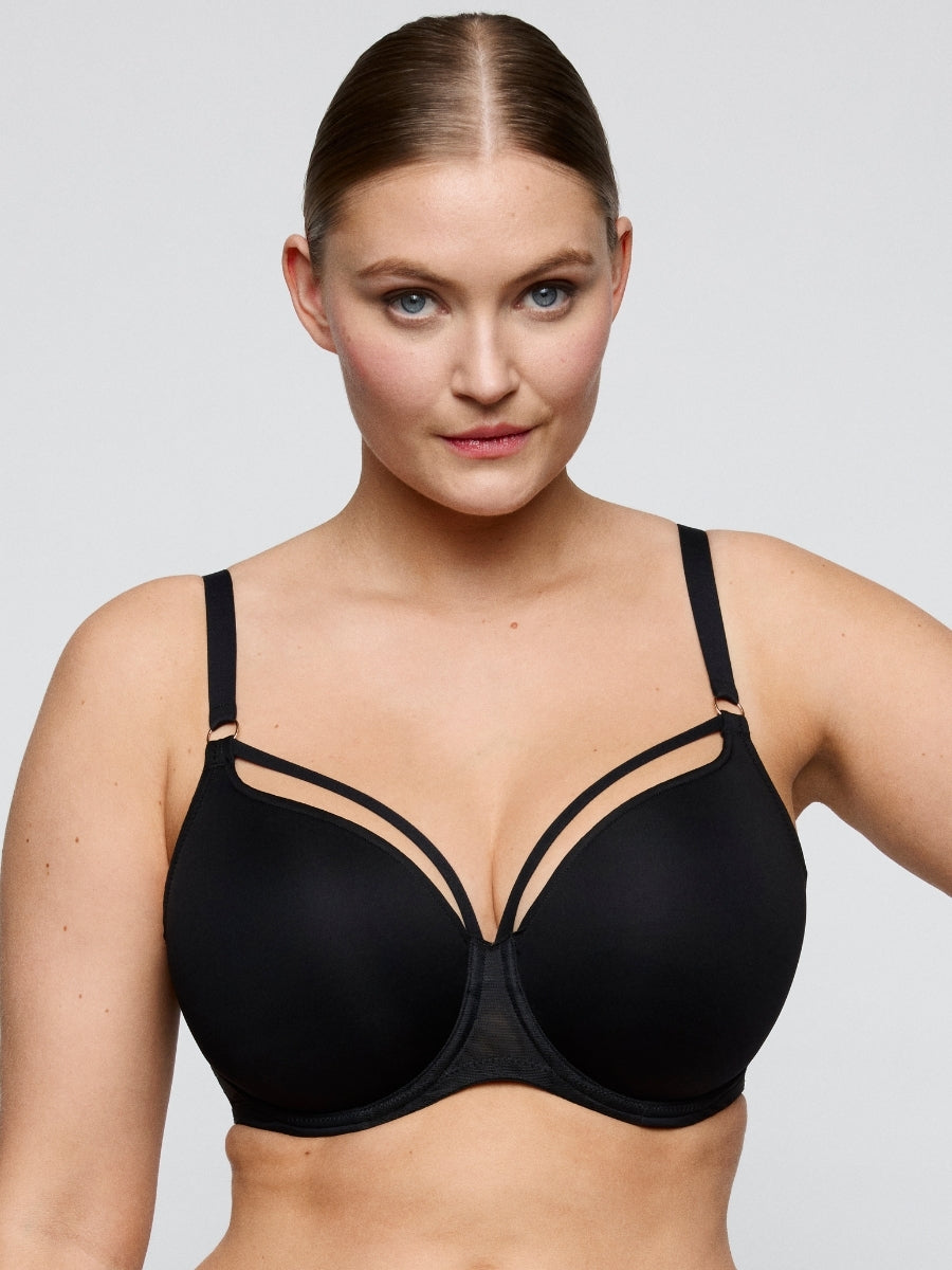 Sheary Padded Heartshape Bra - Black