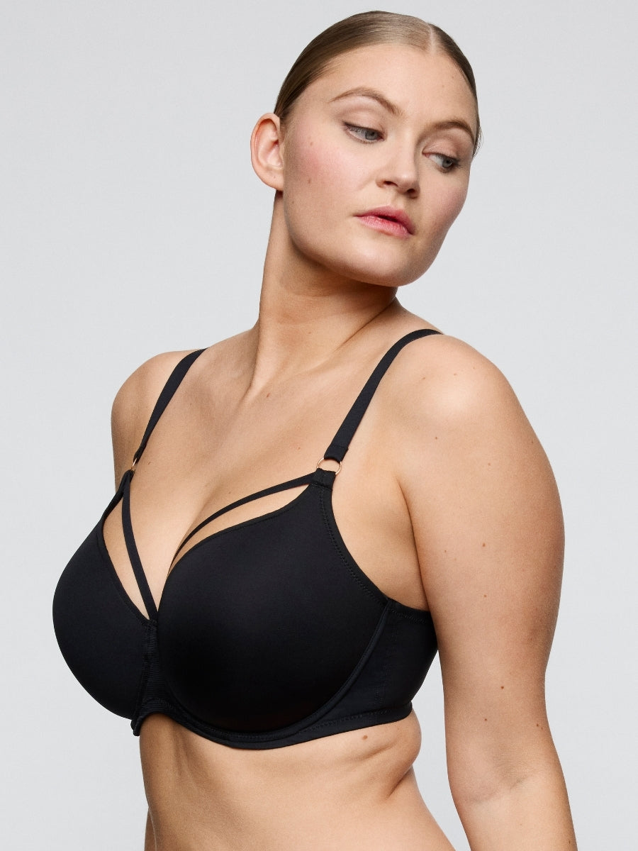 Sheary Padded Heartshape Bra - Black