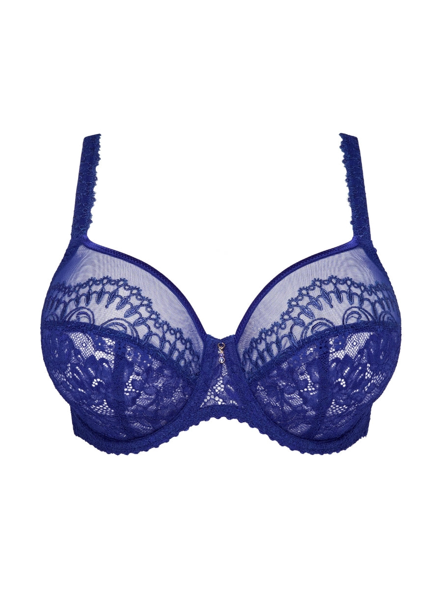 Shimla Vertical Seam Balcony Bra - Crazy Blue