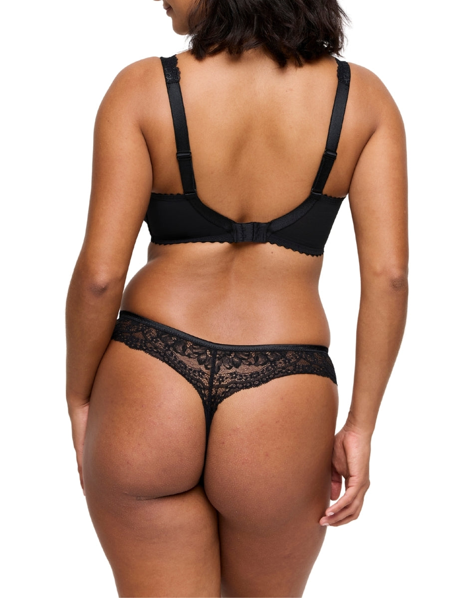 Shimla Vertical Seam Balcony Bra - Black
