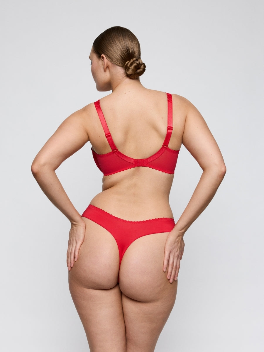 Solisse Vertical Seam Balcony Bra - True Red