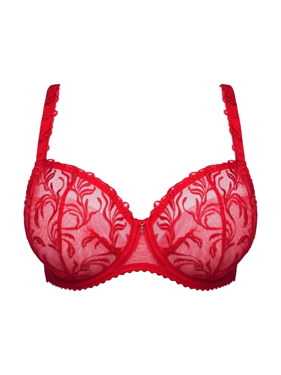 Solisse Vertical Seam Balcony Bra - True Red