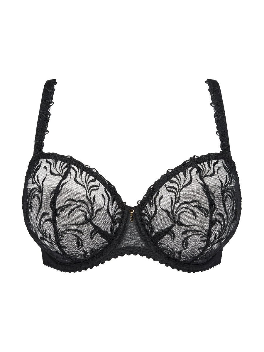 Solisse Vertical Seam Balcony Bra - Black
