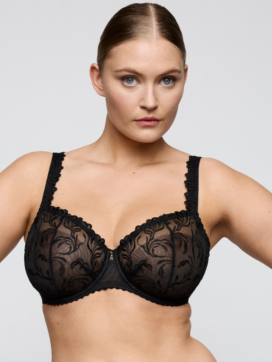 Solisse Vertical Seam Balcony Bra - Black