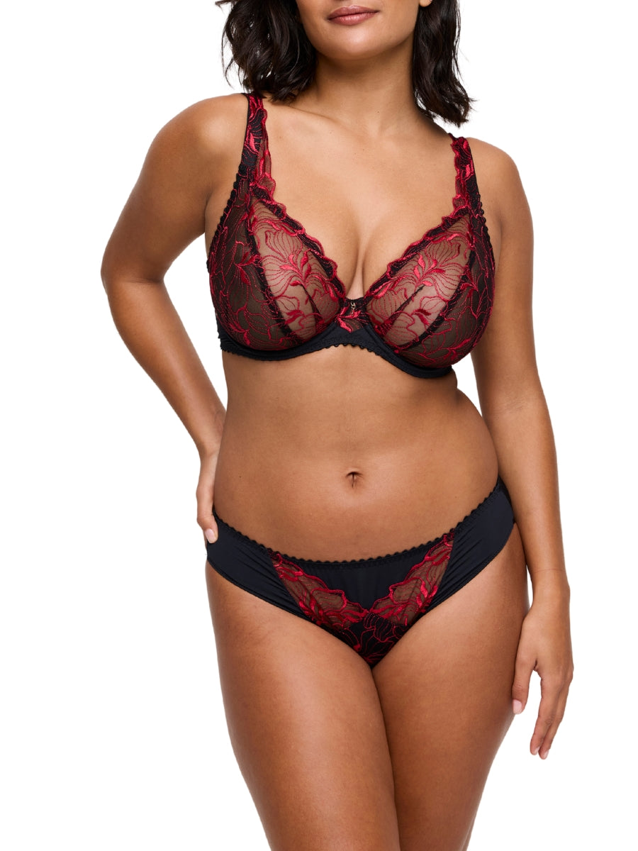 Springdale Plunge Bra - Black Rose
