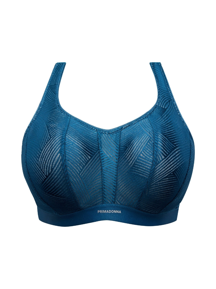The Game Padded Racerback Sports Bra - Deep Blue Sea