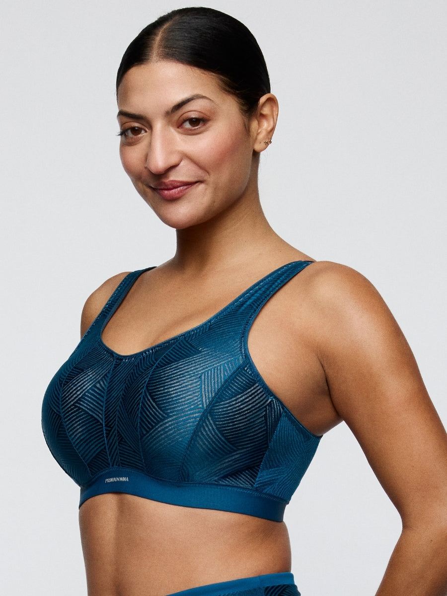 The Game Padded Racerback Sports Bra - Deep Blue Sea