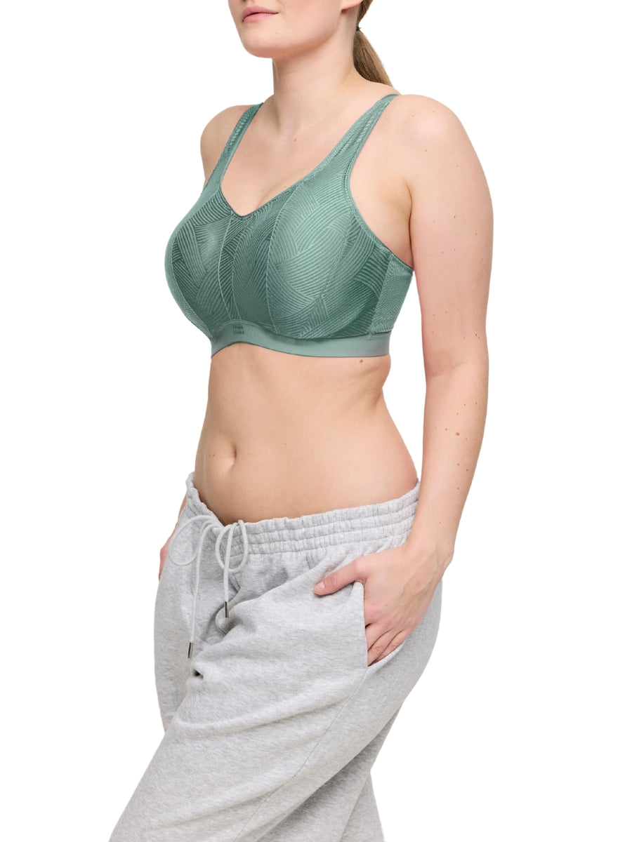 The Game Padded Racerback Sports Bra - Sage