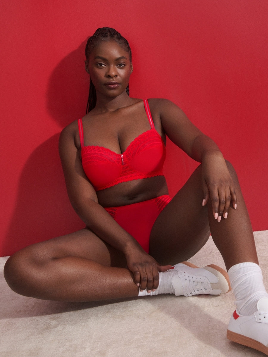 East End Full Cup Wireless Bra - True Red