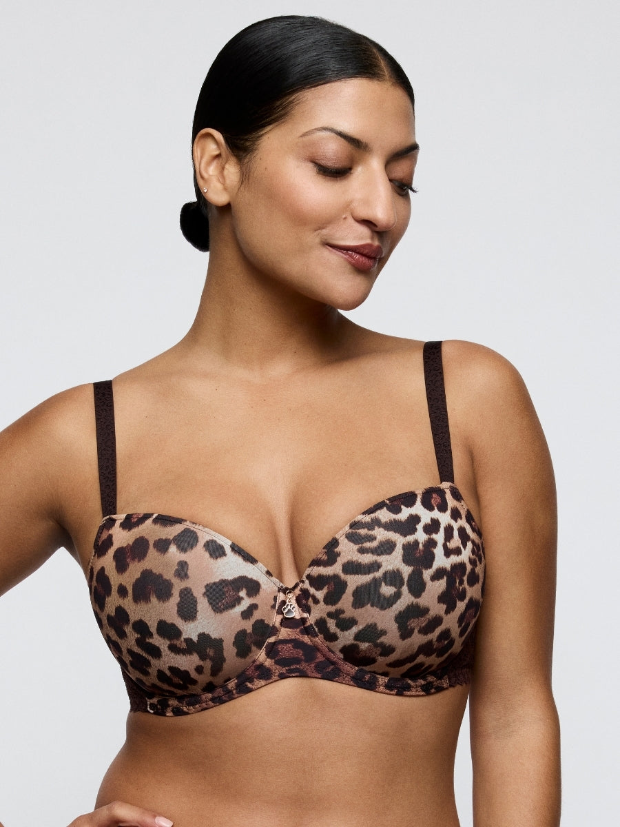 Giganni Padded Balcony Bra - Leopard Bloom
